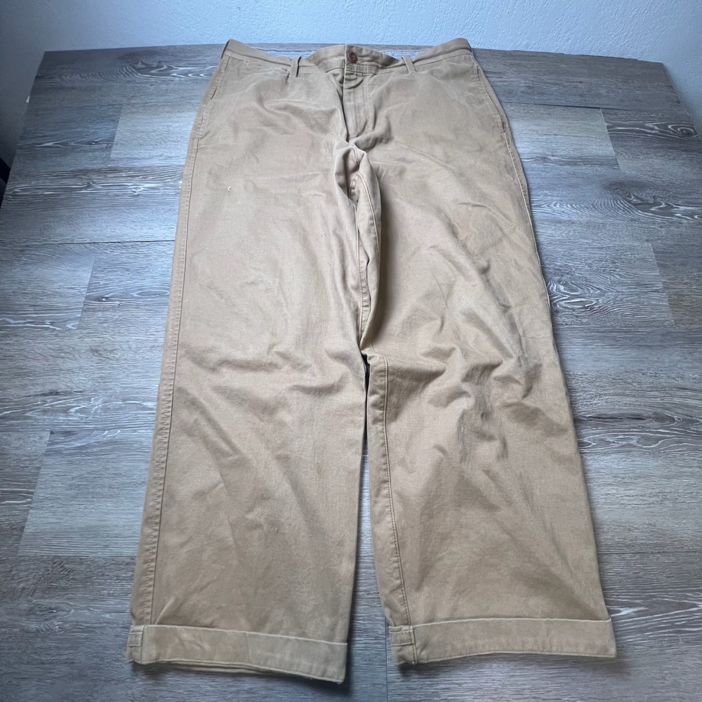 Timberland Chino Pants Men 38x30 Tan Cotton Straight Leg Khaki Workwear Trousers